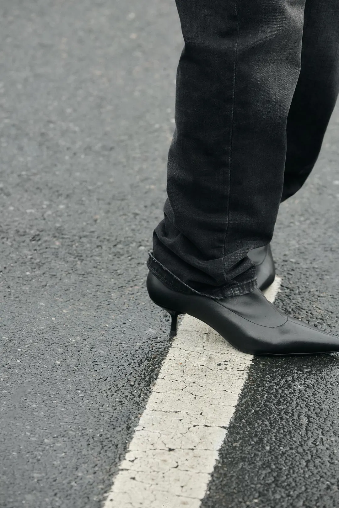 Ботильоны стрейч на каблуке kitten heel, Zara