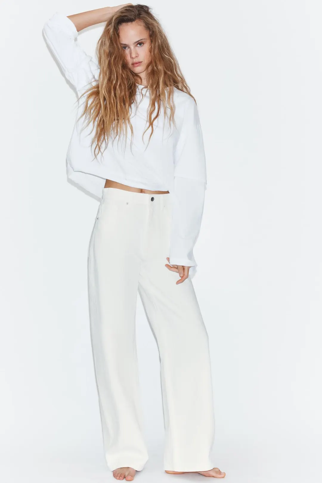 Джинсы TRF с очень широкими штанинами и высокой посадкой, Zara