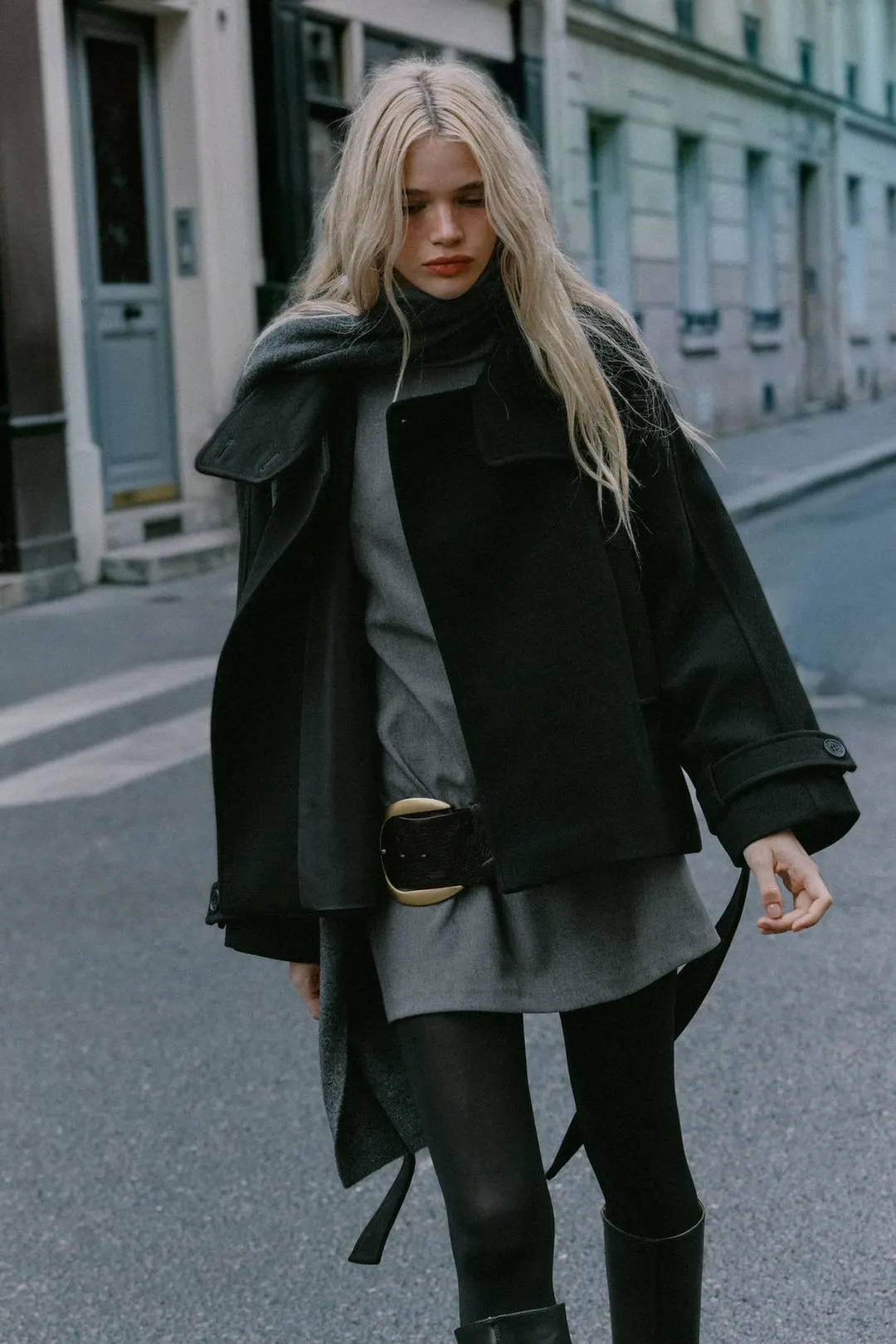 Пояс-кушак из 100% кожи с пряжкой, Zara
