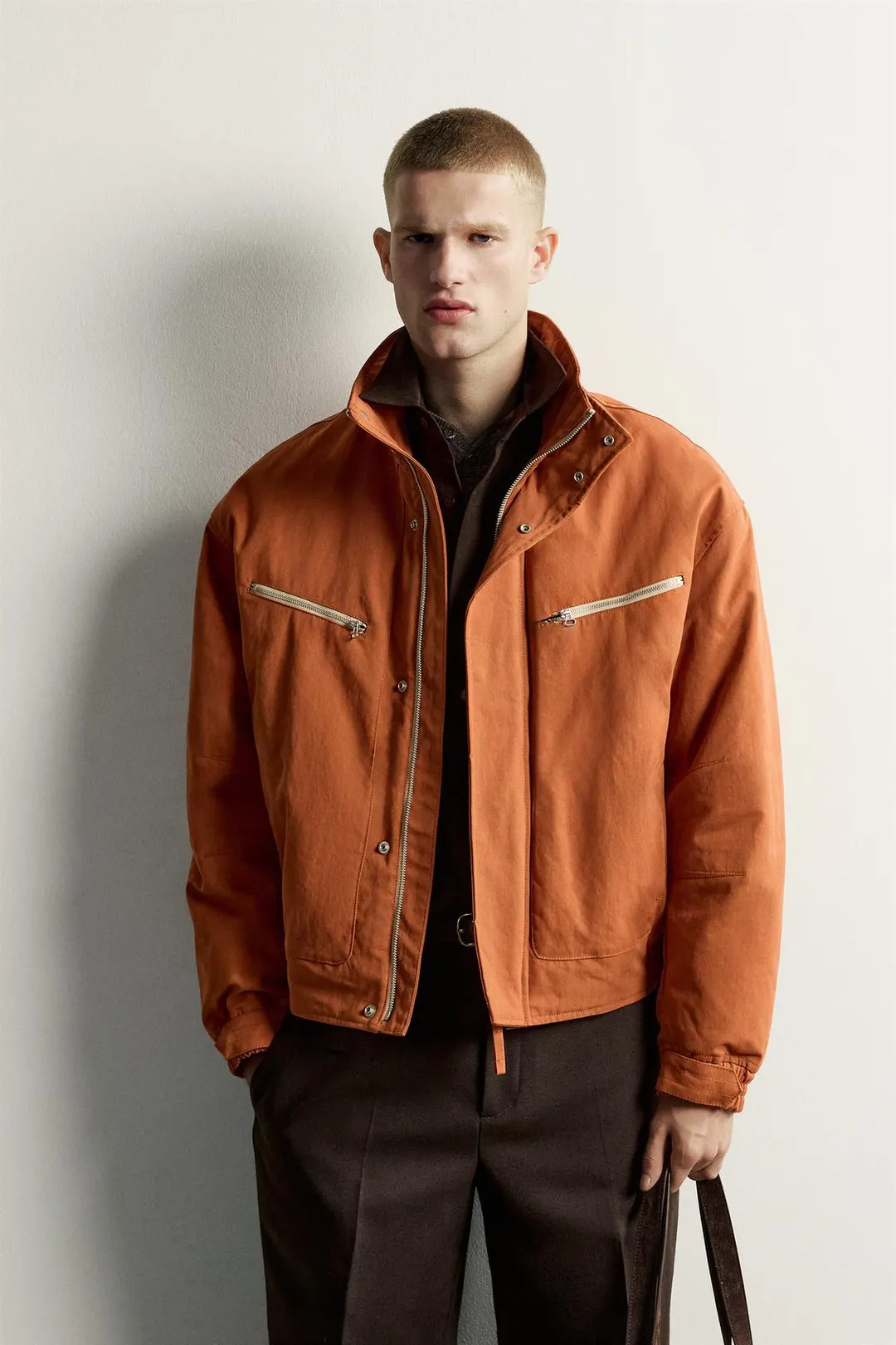 Куртка свободного кроя с контрастной молнией, Zara