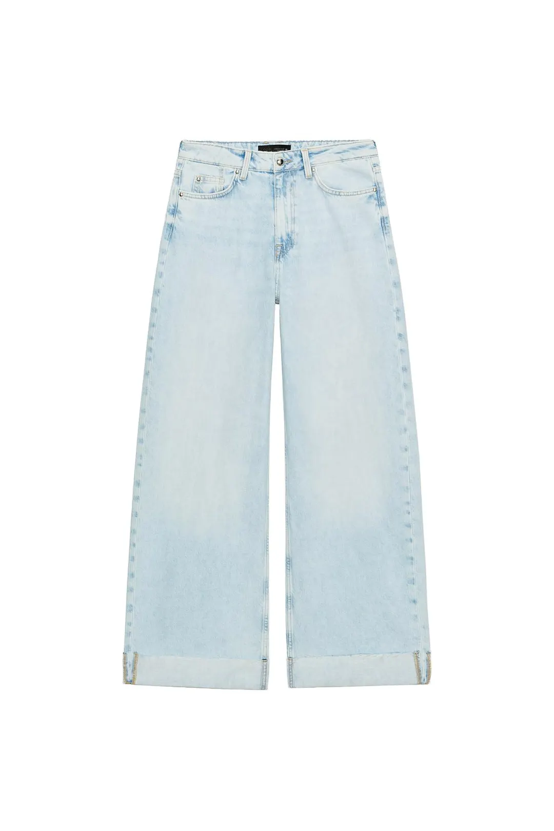 Джинсы Z1975 кроя barrel со средней посадкой и отворотами, Zara