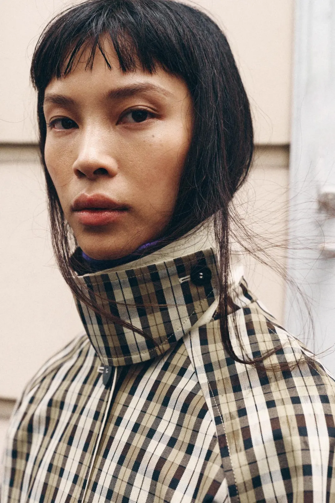 Двусторонний клетчатый тренч ZW Collection, Zara