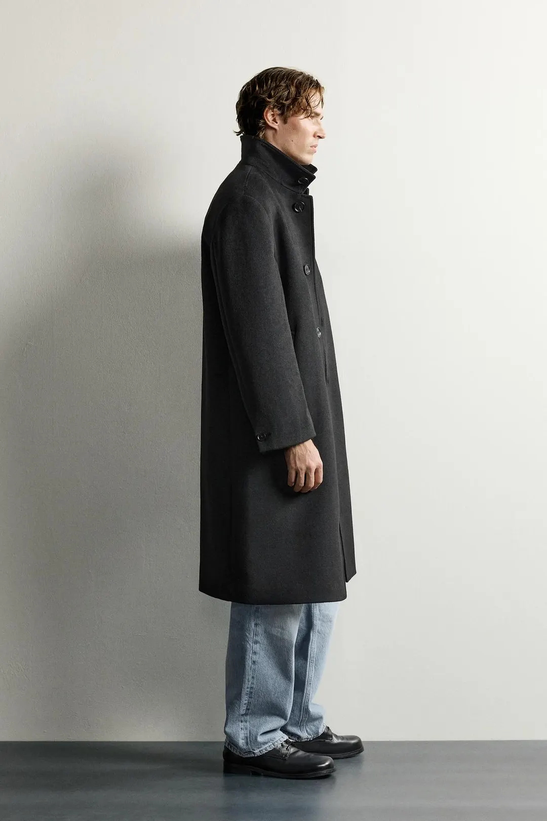Пальто свободного кроя из смесовой шерсти, Zara
