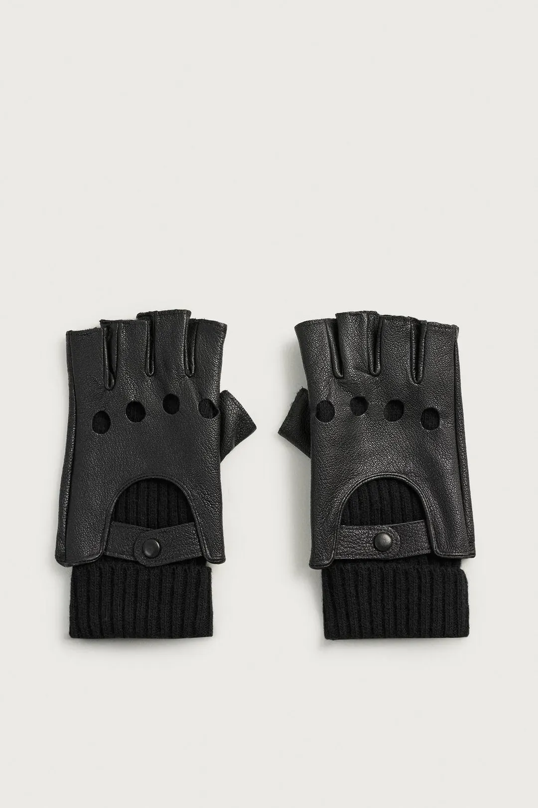 Варежки из комбинированной кожи, Zara