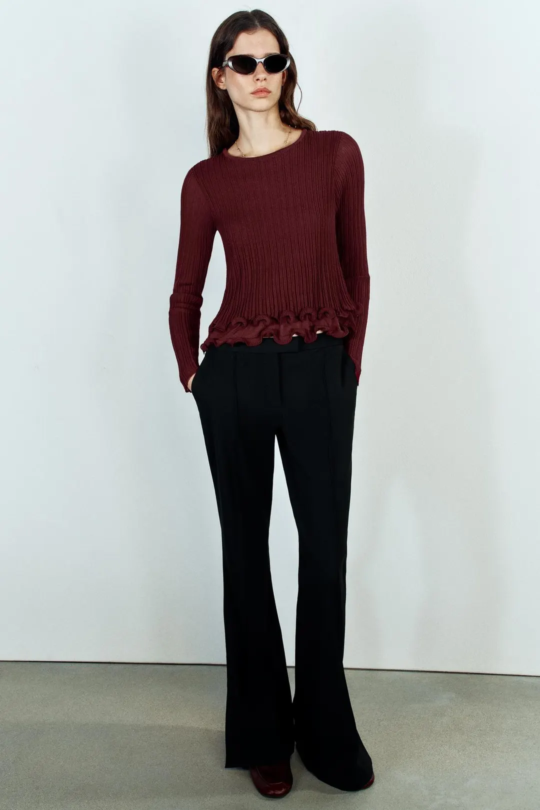 Вязаный джемпер с оборками, Zara