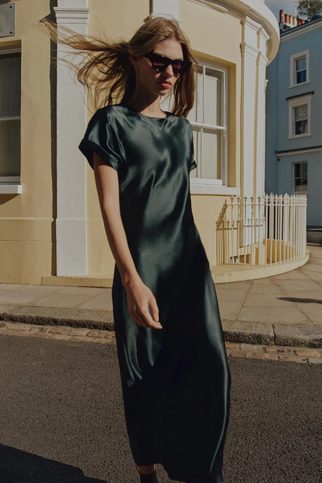 Платье миди атласное, Zara