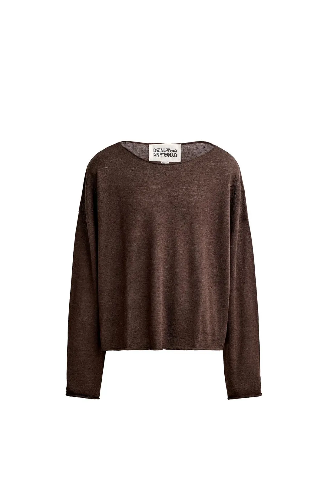 Свитер укороченного кроя из смеси льна и шерсти, Zara