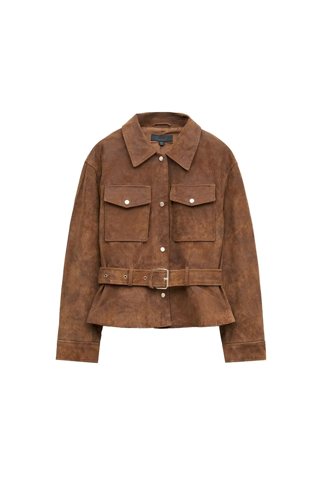 Куртка из 100% кожи с поясом, Zara
