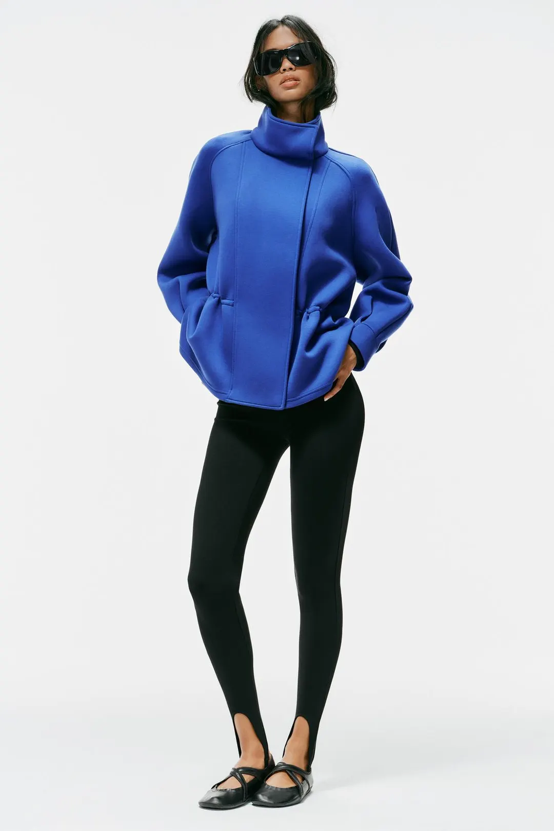 Куртка из технологичной ткани со сборками, Zara