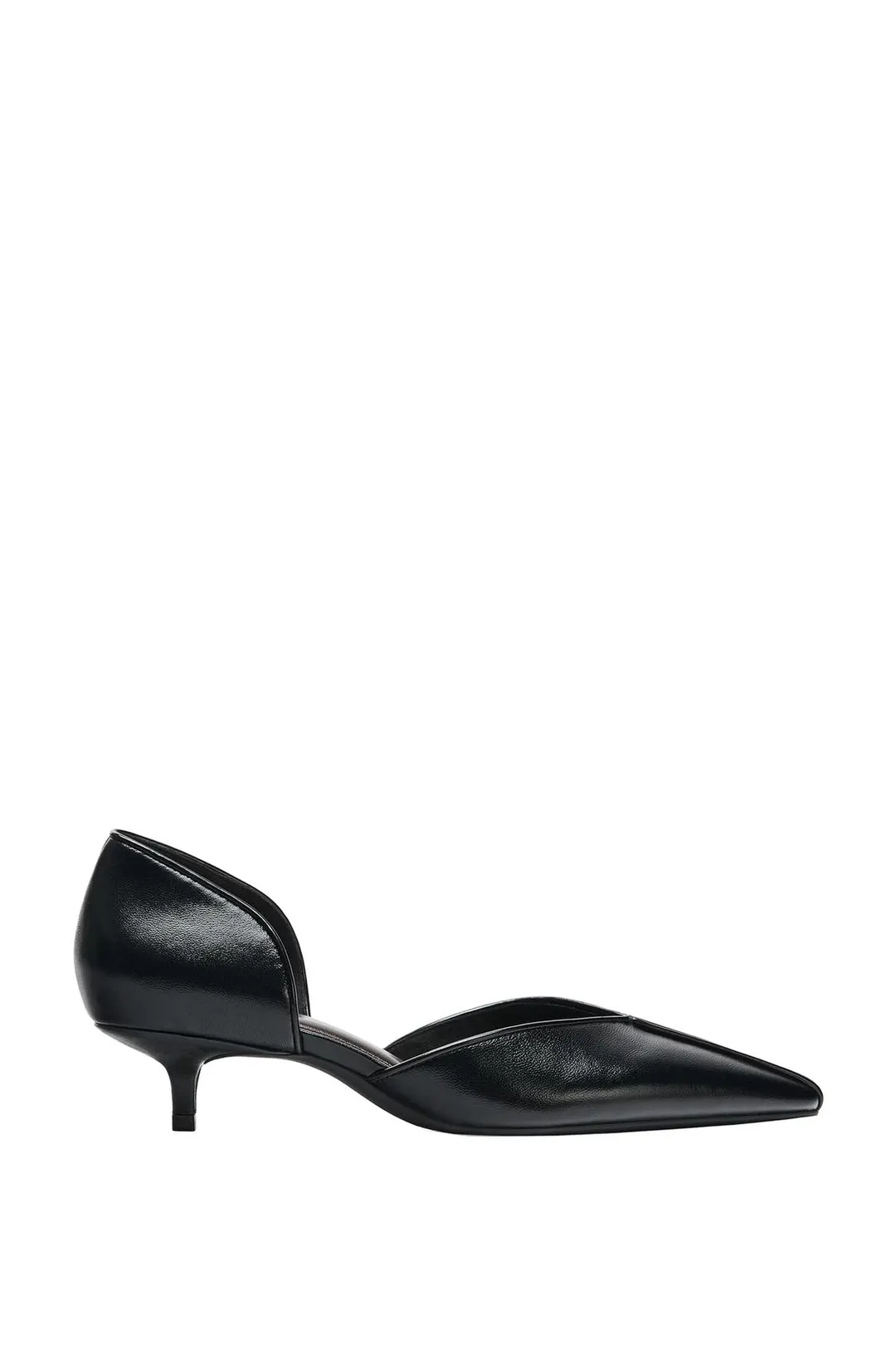 Туфли кожаные на каблуке kitten heel, Zara