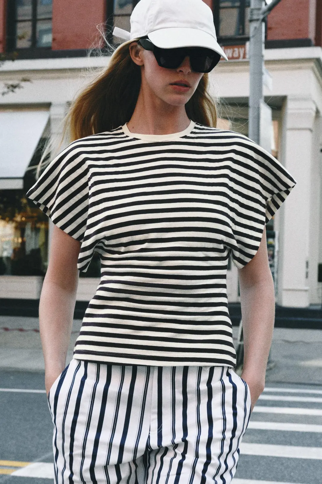 Футболка в полоску с широкими рукавами, Zara