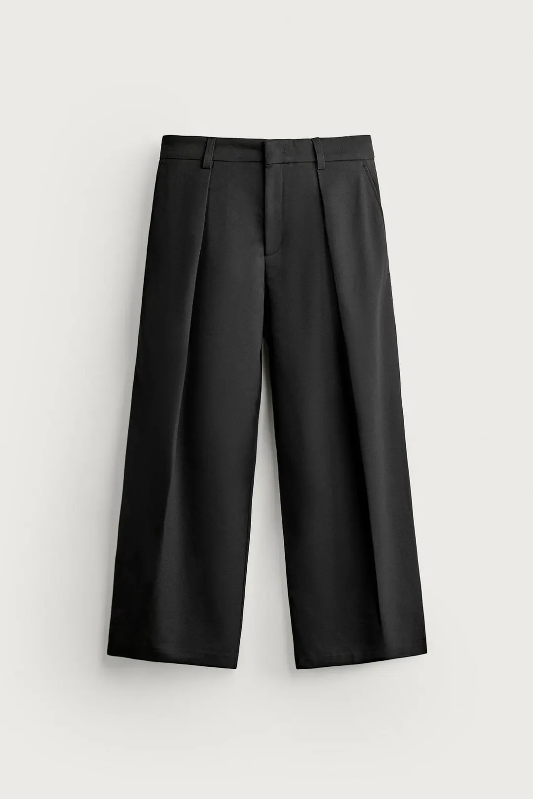 Брюки широкого кроя с встречными складками, Zara