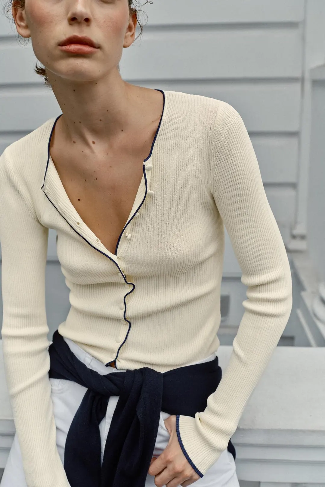 Кардиган с контрастной отделкой, Zara