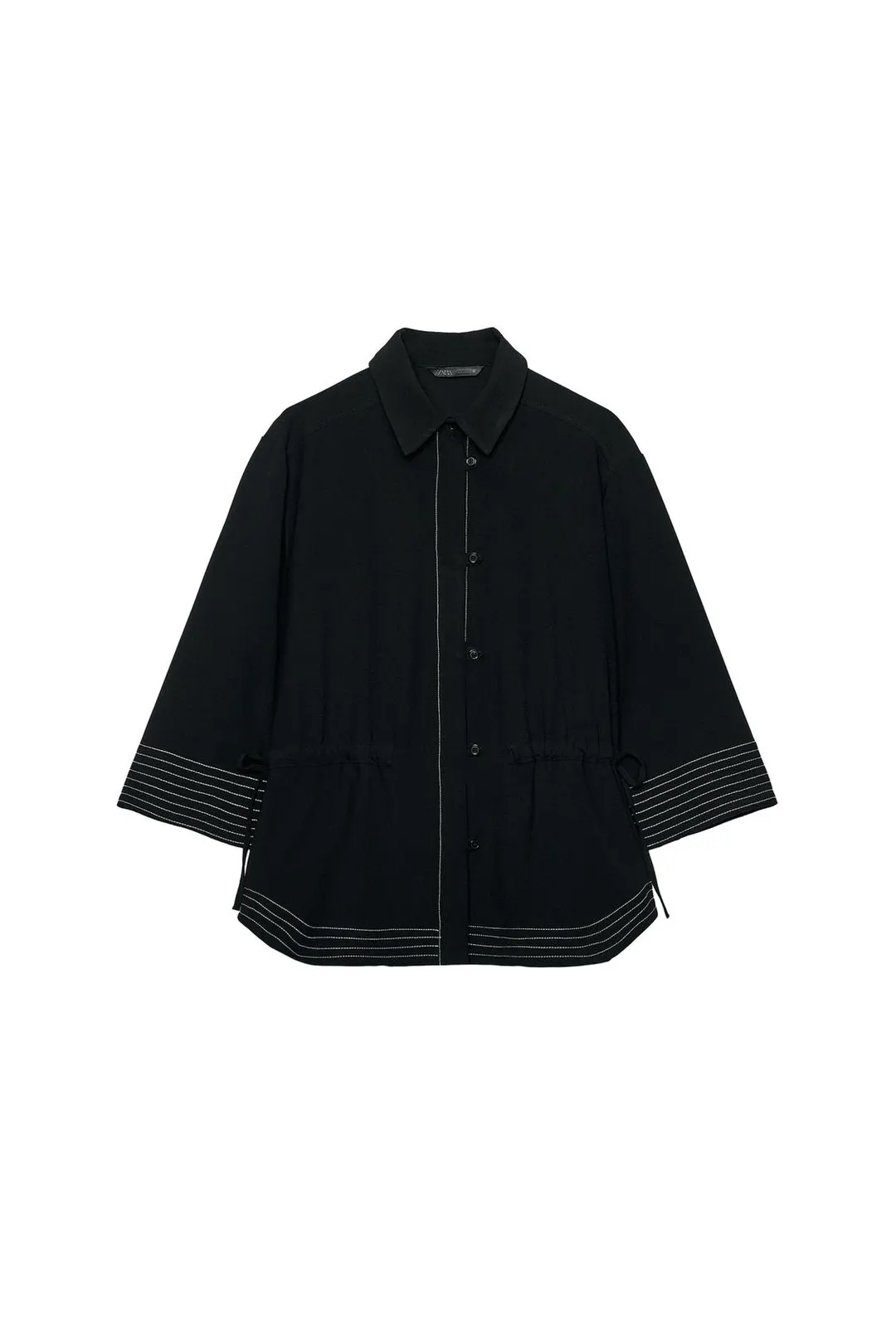Рубашка с контрастной отстрочкой, Zara