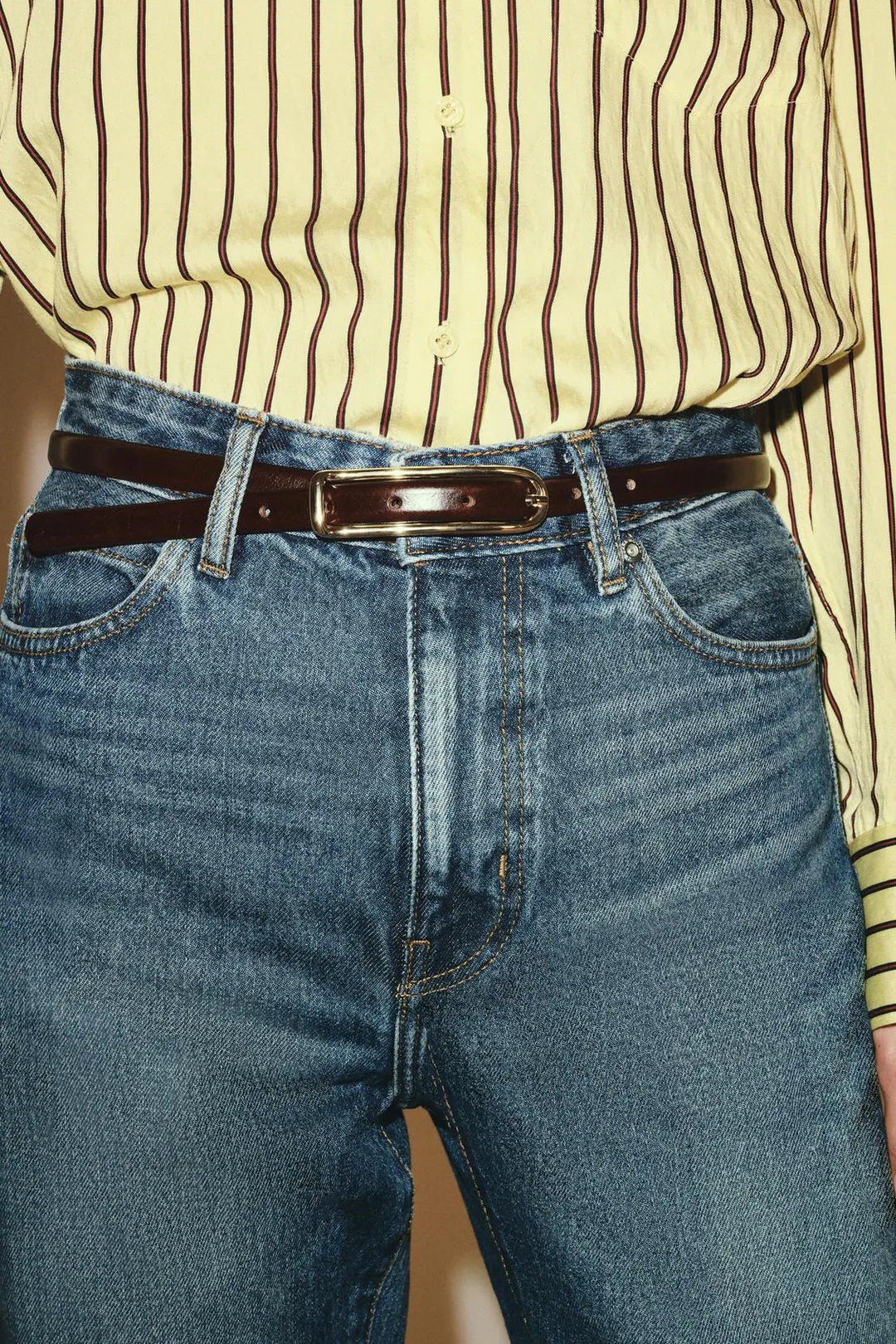 Узкий ремень из 100% кожи, Zara