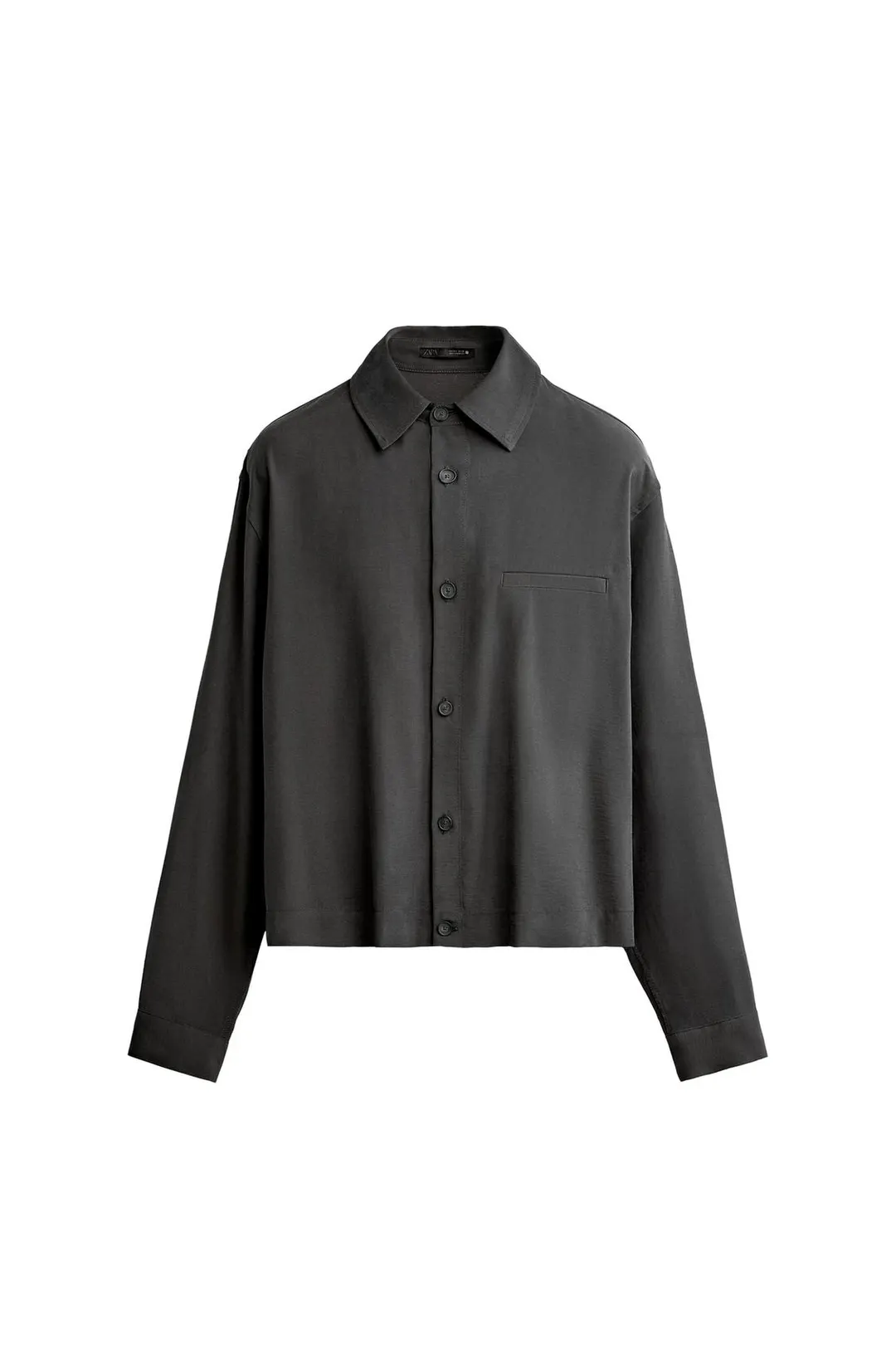 Укороченная струящаяся рубашка-куртка, Zara