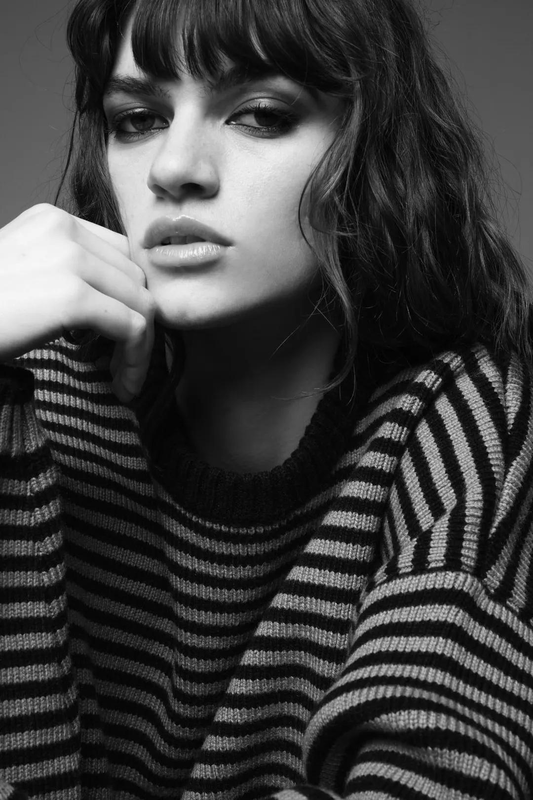 Свитер оверсайз в полоску из смесовой шерсти, Zara