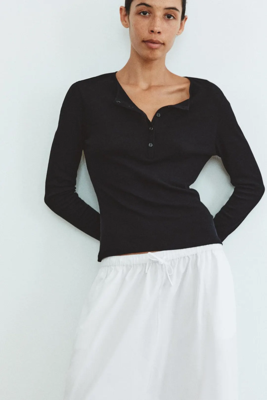 Футболка из 100% хлопка на пуговицах, Zara
