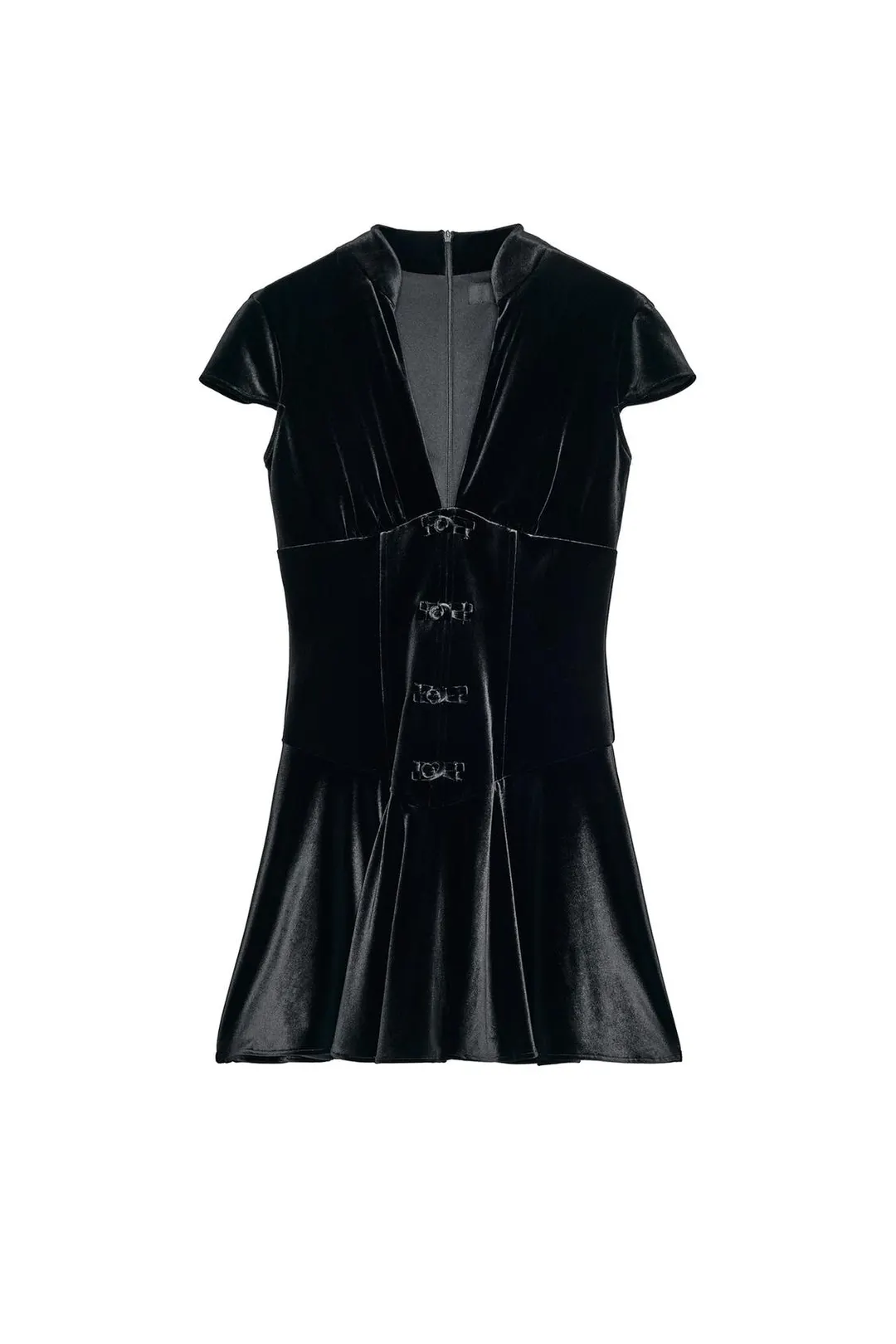 Платье мини бархатное с застежкой-клевантом, Zara