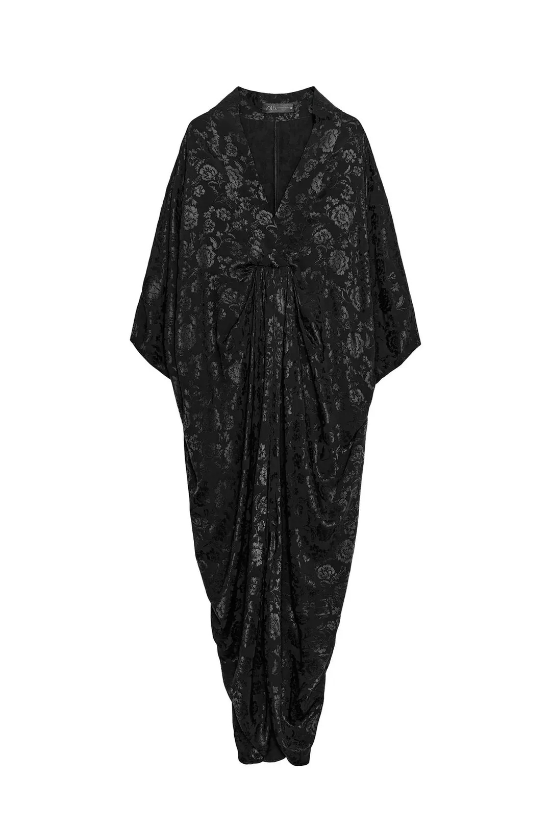 Платье длинное из жаккарда с цветочным узором, Zara