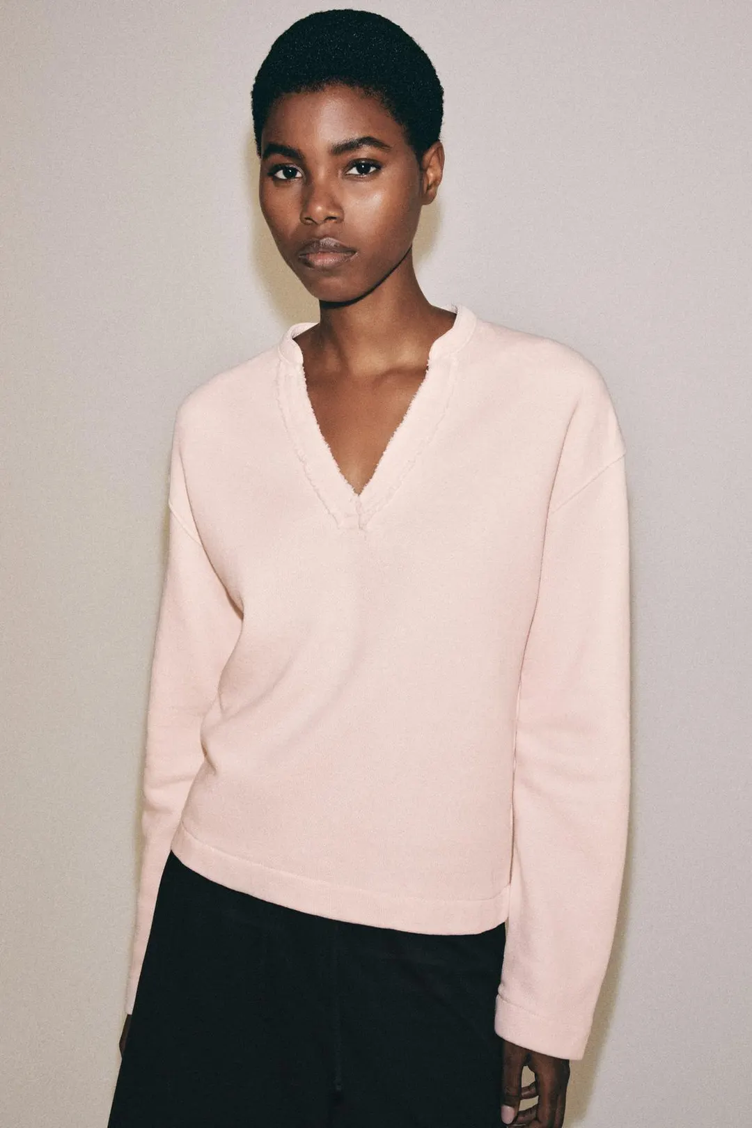Свитшот из хлопка с V-образным вырезом, Zara