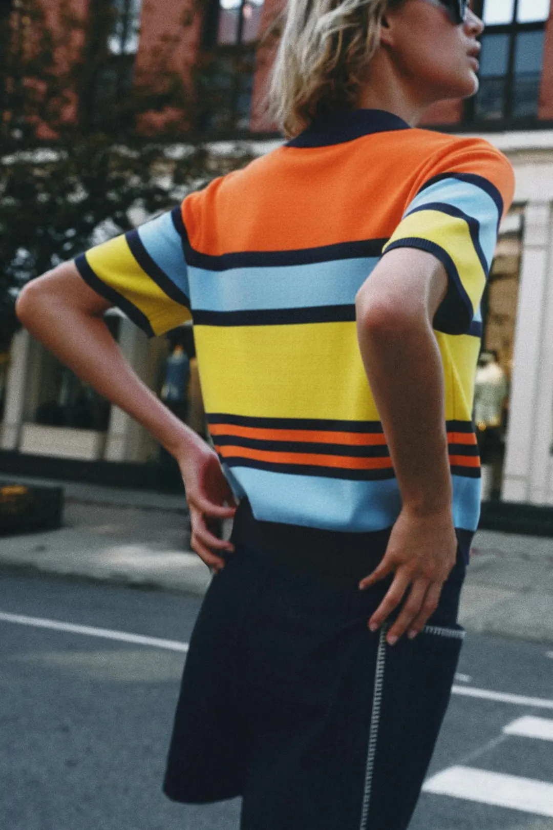 Поло вязаное в полоску, Zara