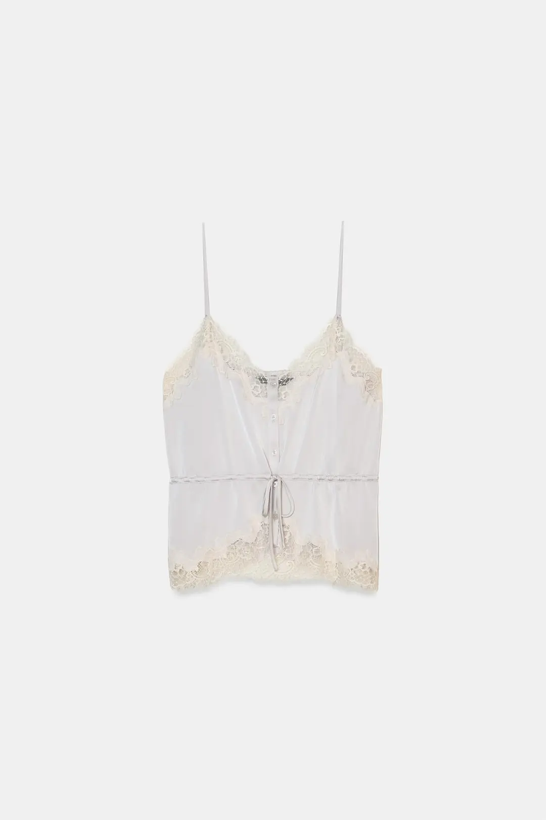 Атласный топ с кружевом, Zara