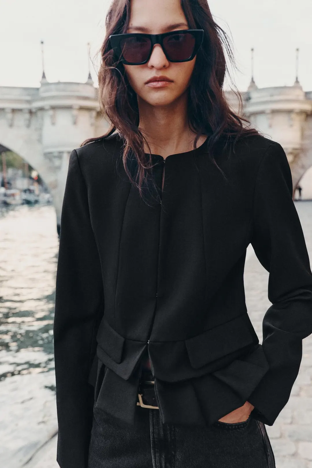 Укороченная куртка из смесовой шерсти ZW Collection, Zara