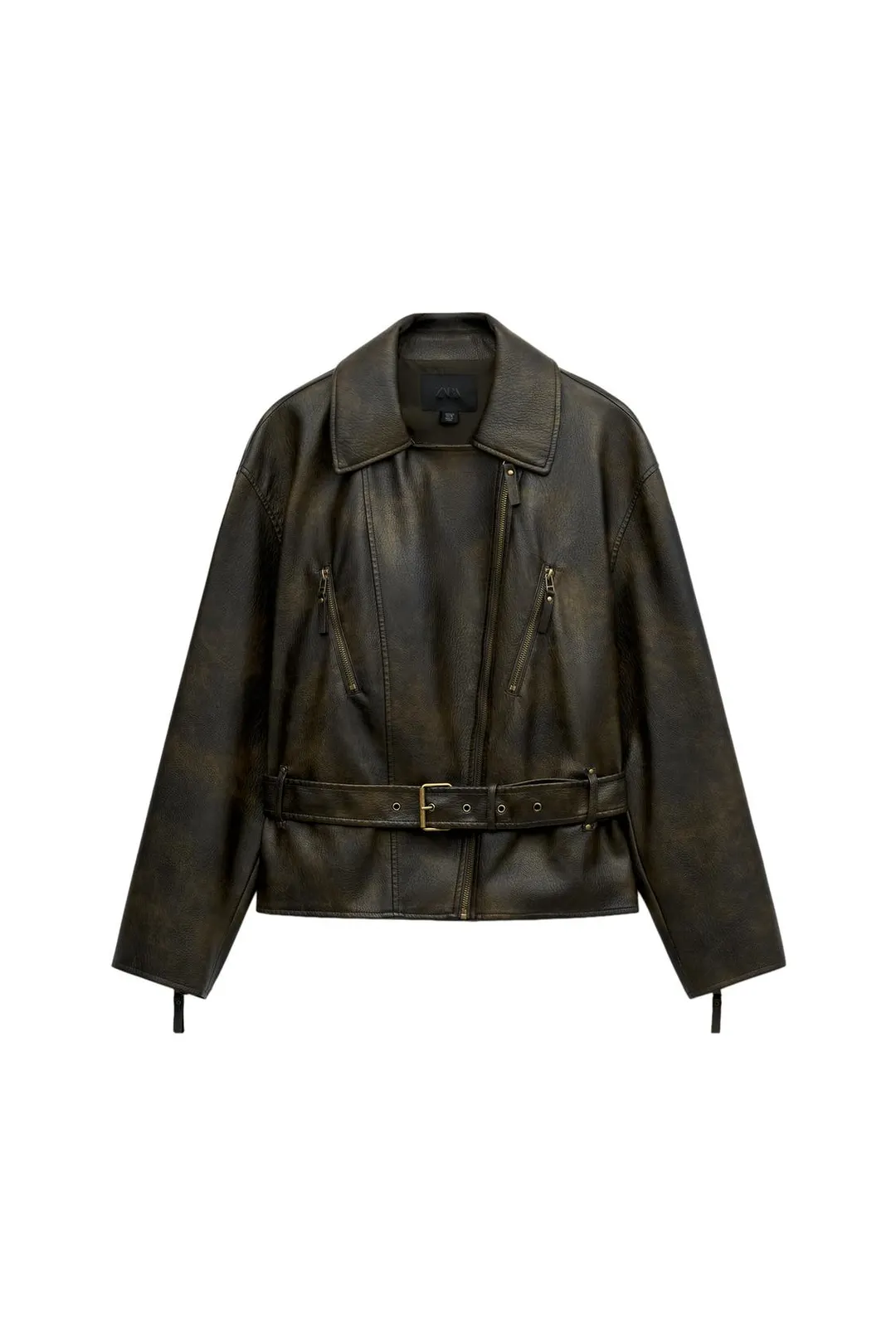 Куртка под кожу с поясом, Zara