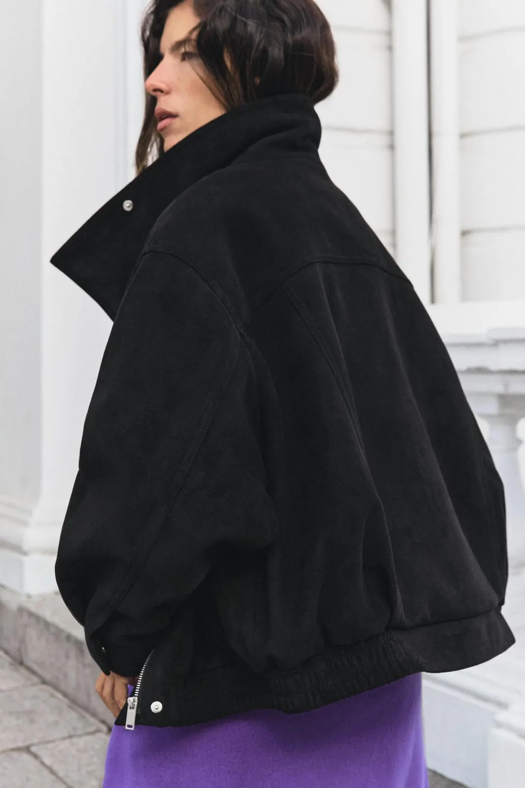 Бомбер из искусственной замши, Zara