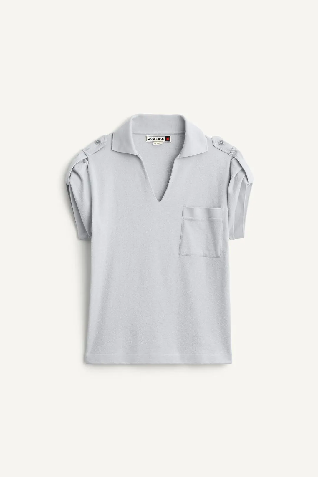 Поло из махровой ткани с короткими рукавами, Zara