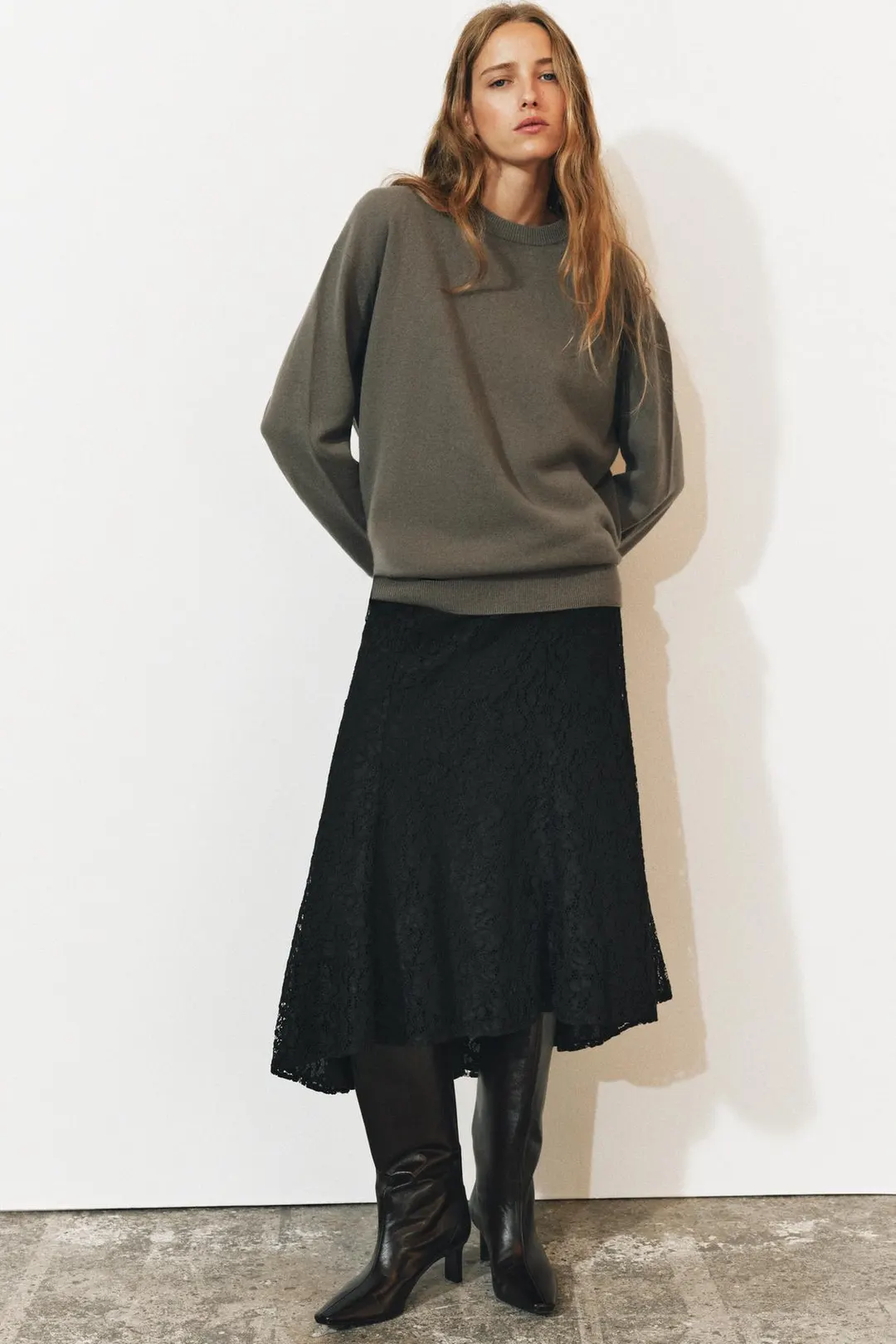 Юбка миди кружевная ZW Collection, Zara