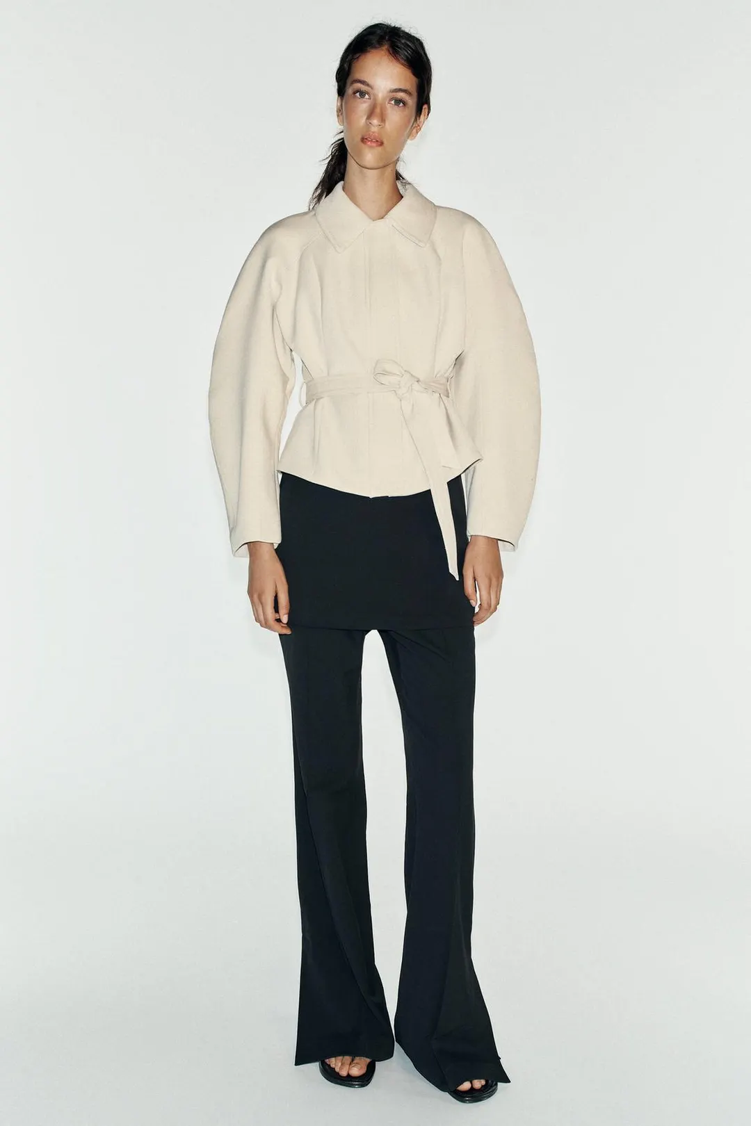Жакет с баской и поясом, Zara