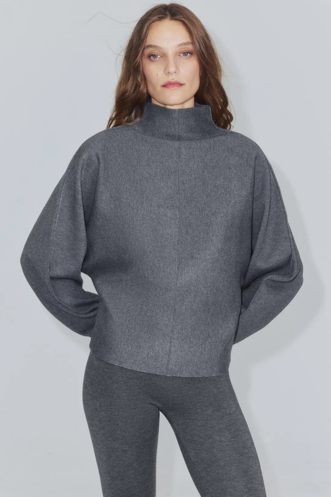 Вязаный джемпер с воротником-стойкой, Zara