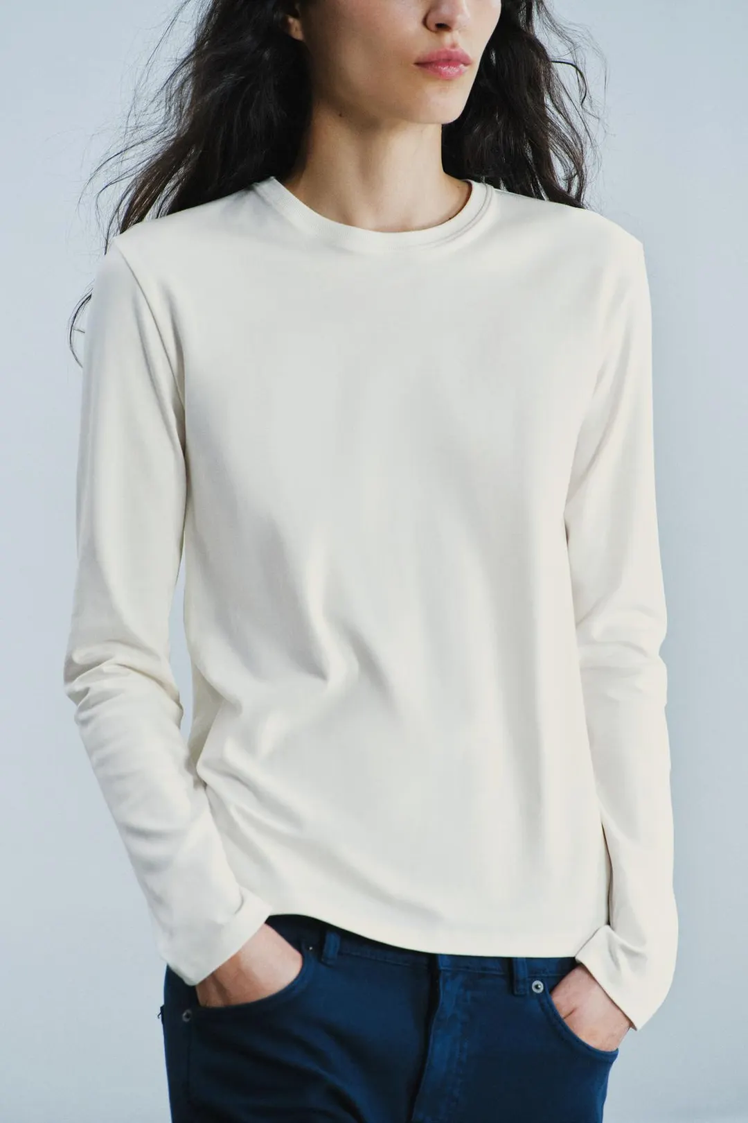 Футболка из интерлока с длинными рукавами, Zara