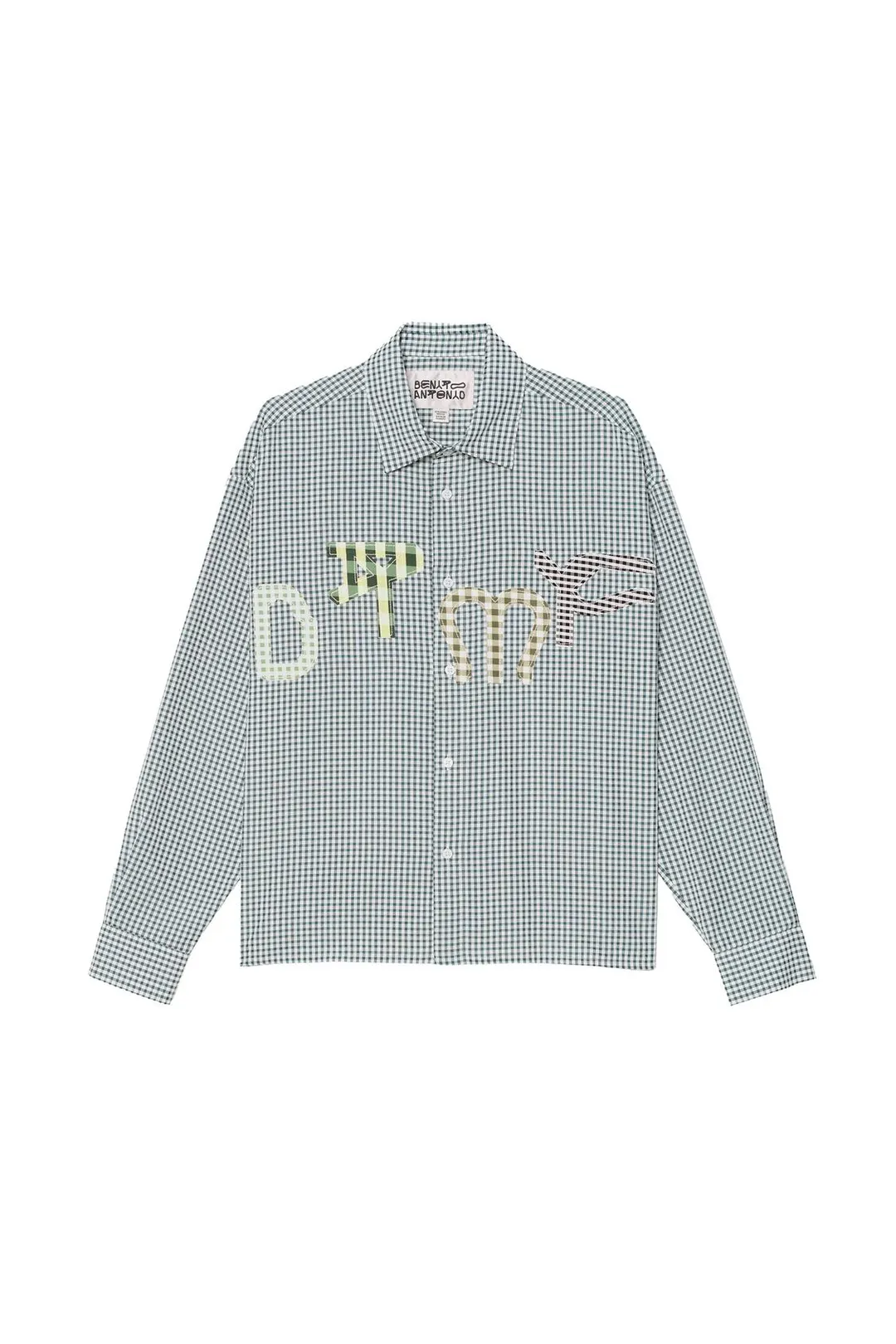 Рубашка в клетку с нашивкой DTMF, Zara