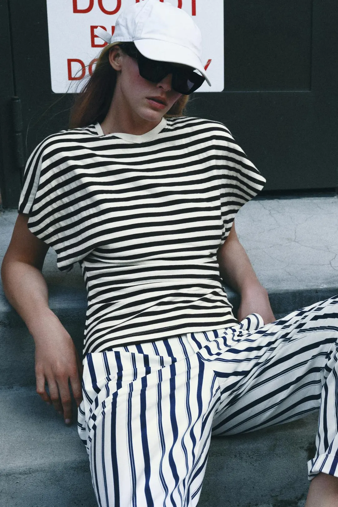 Футболка в полоску с широкими рукавами, Zara