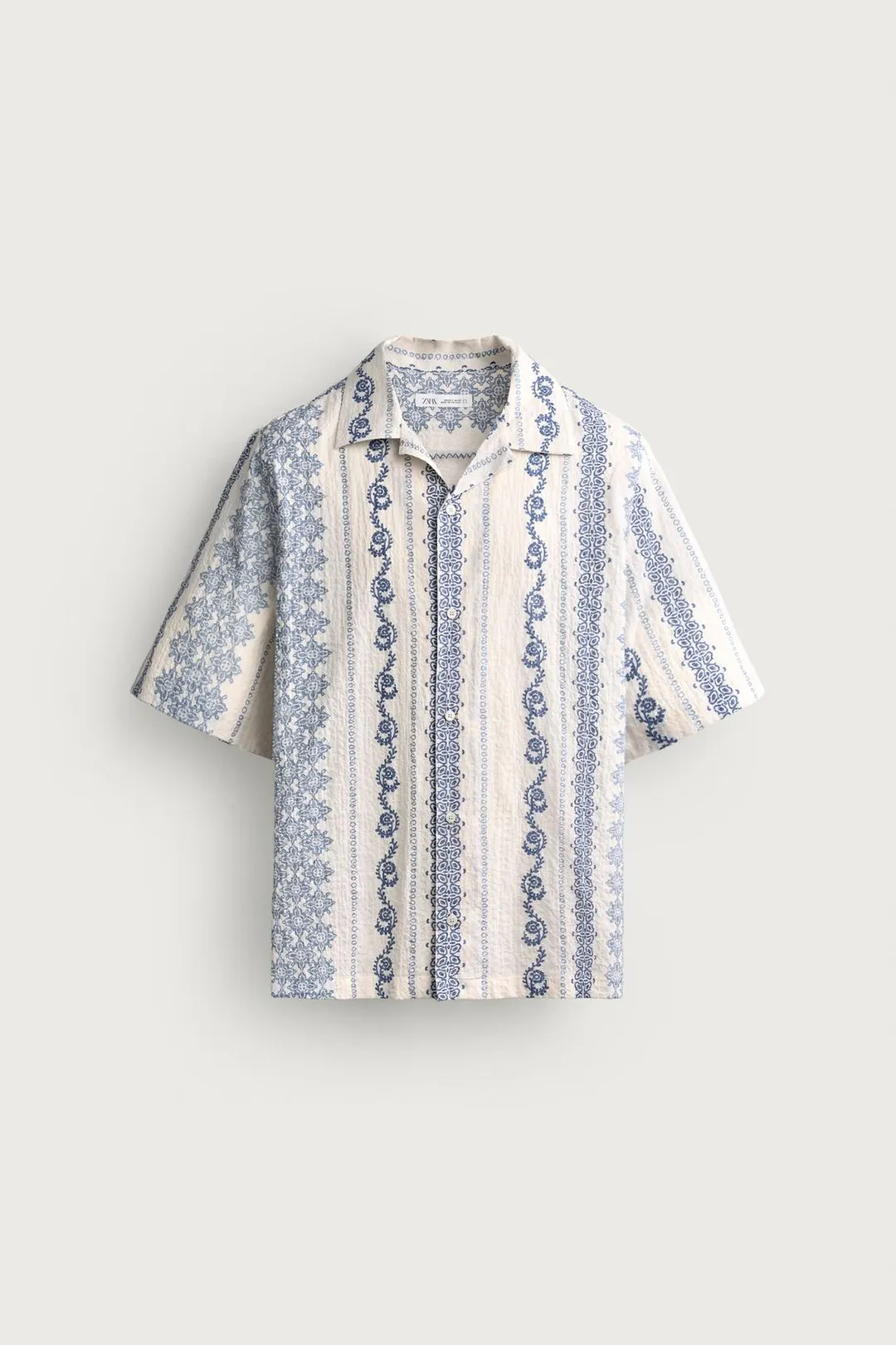 Рубашка из сирсакера с принтом пейсли, Zara