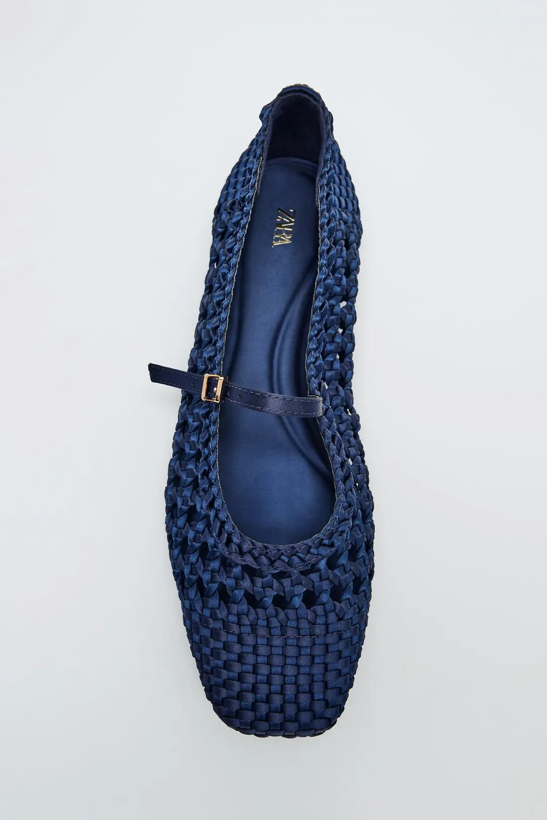 Плетеные балетки с пряжкой, Zara