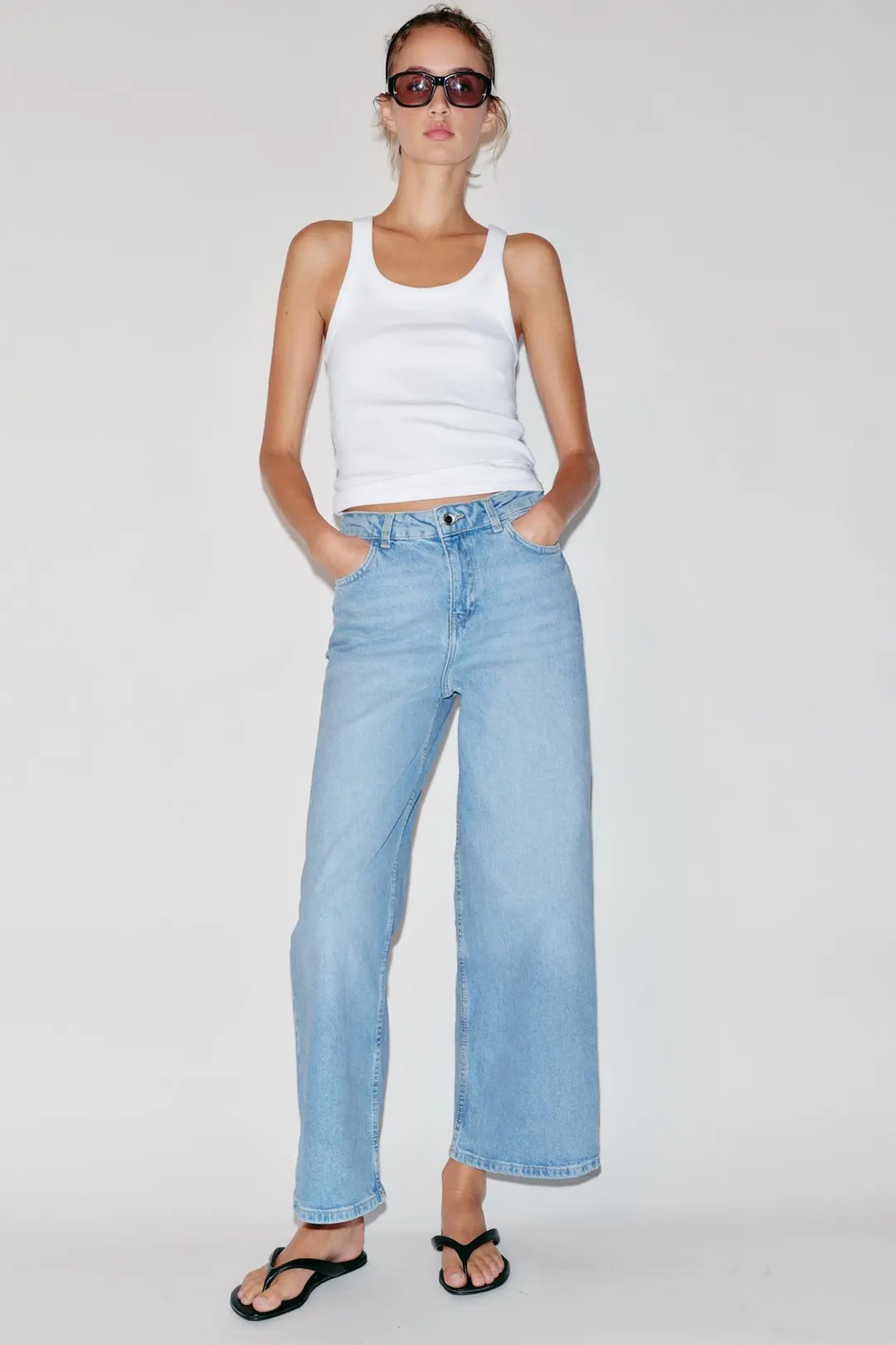 Джинсы-кюлоты комфортные Z1975 с высокой посадкой, Zara