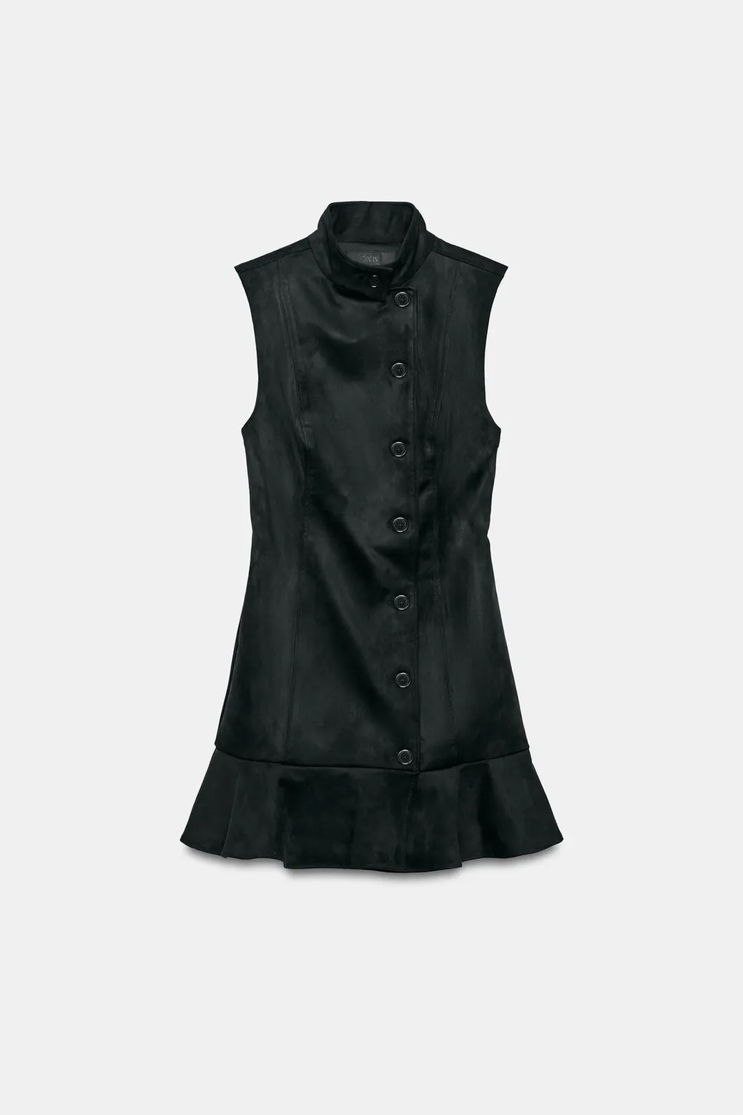 Платье под замшу с оборками, Zara