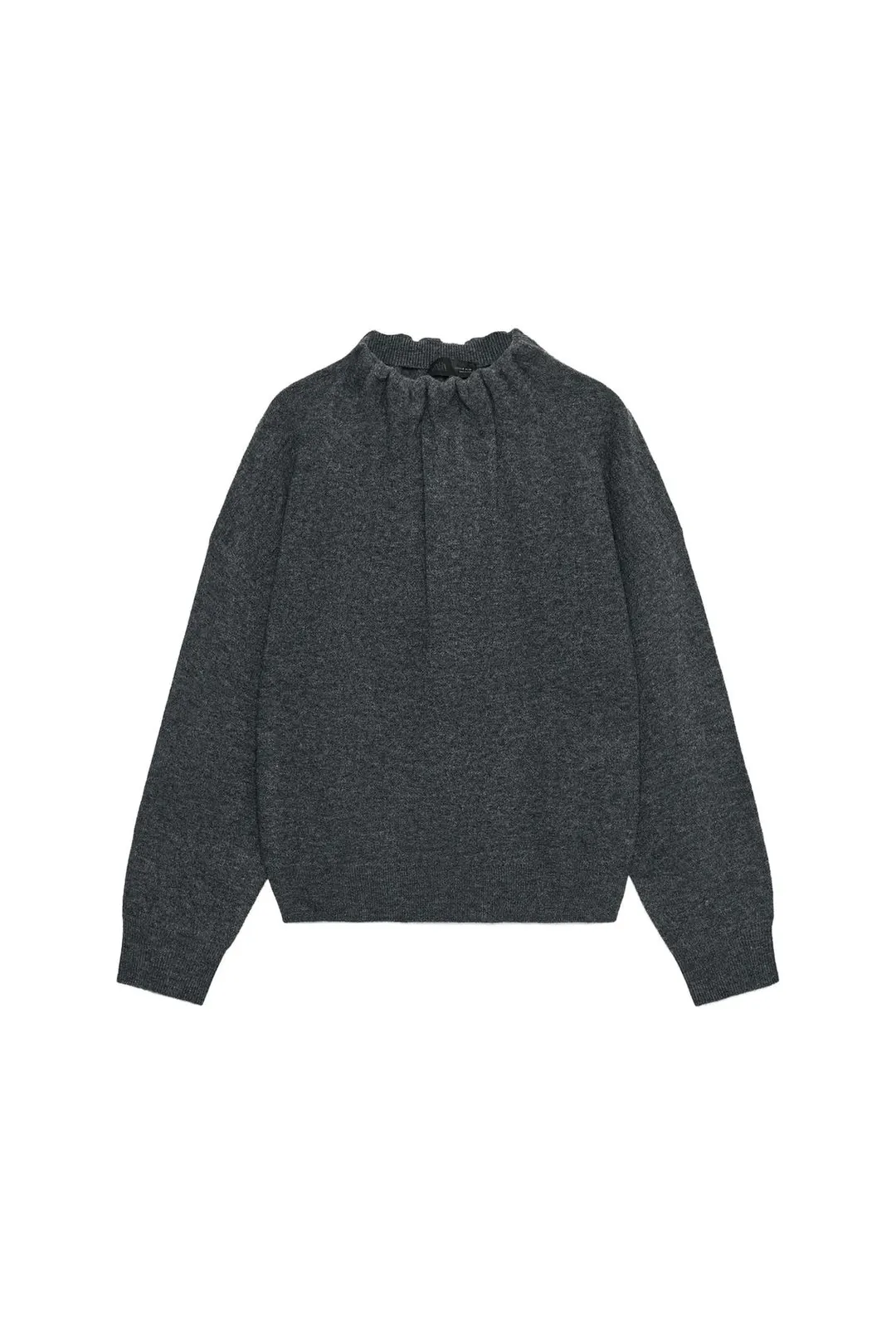 Вязаный джемпер со сборками у горловины, Zara
