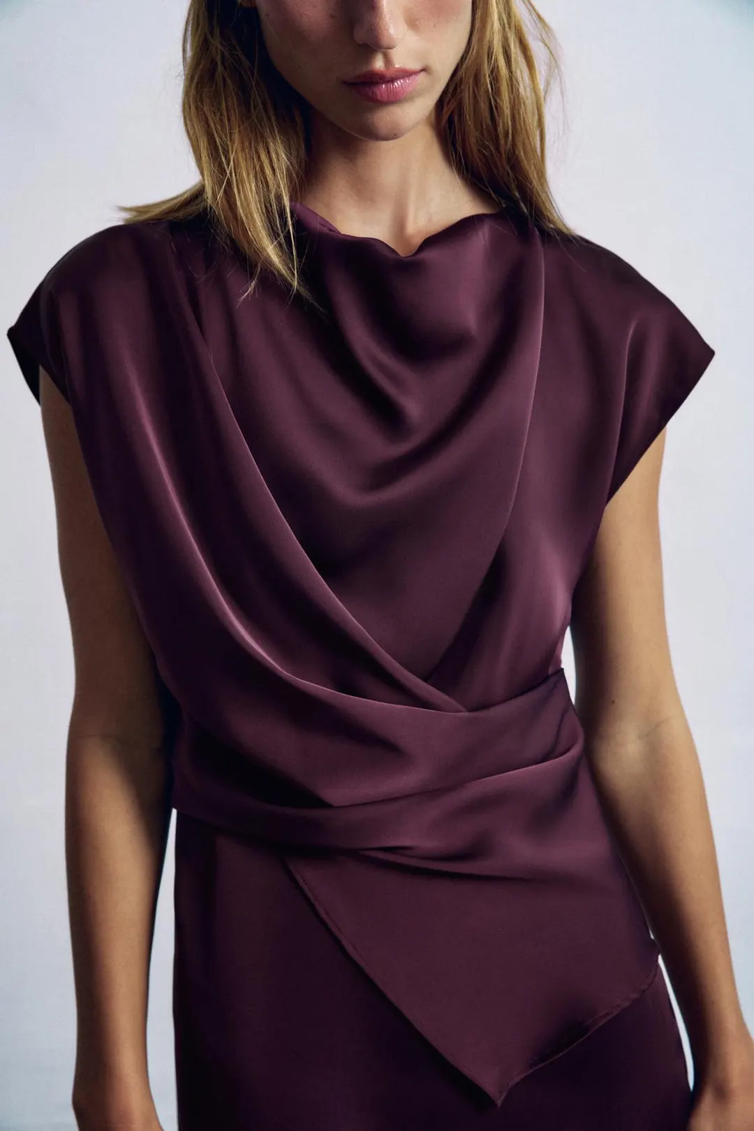 Платье миди с драпировкой, Zara