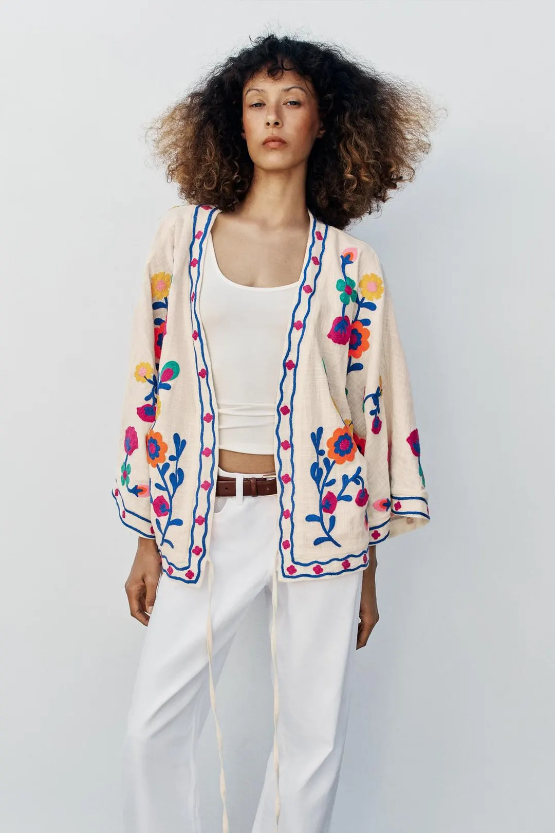 Кимоно с цветочной вышивкой, Zara
