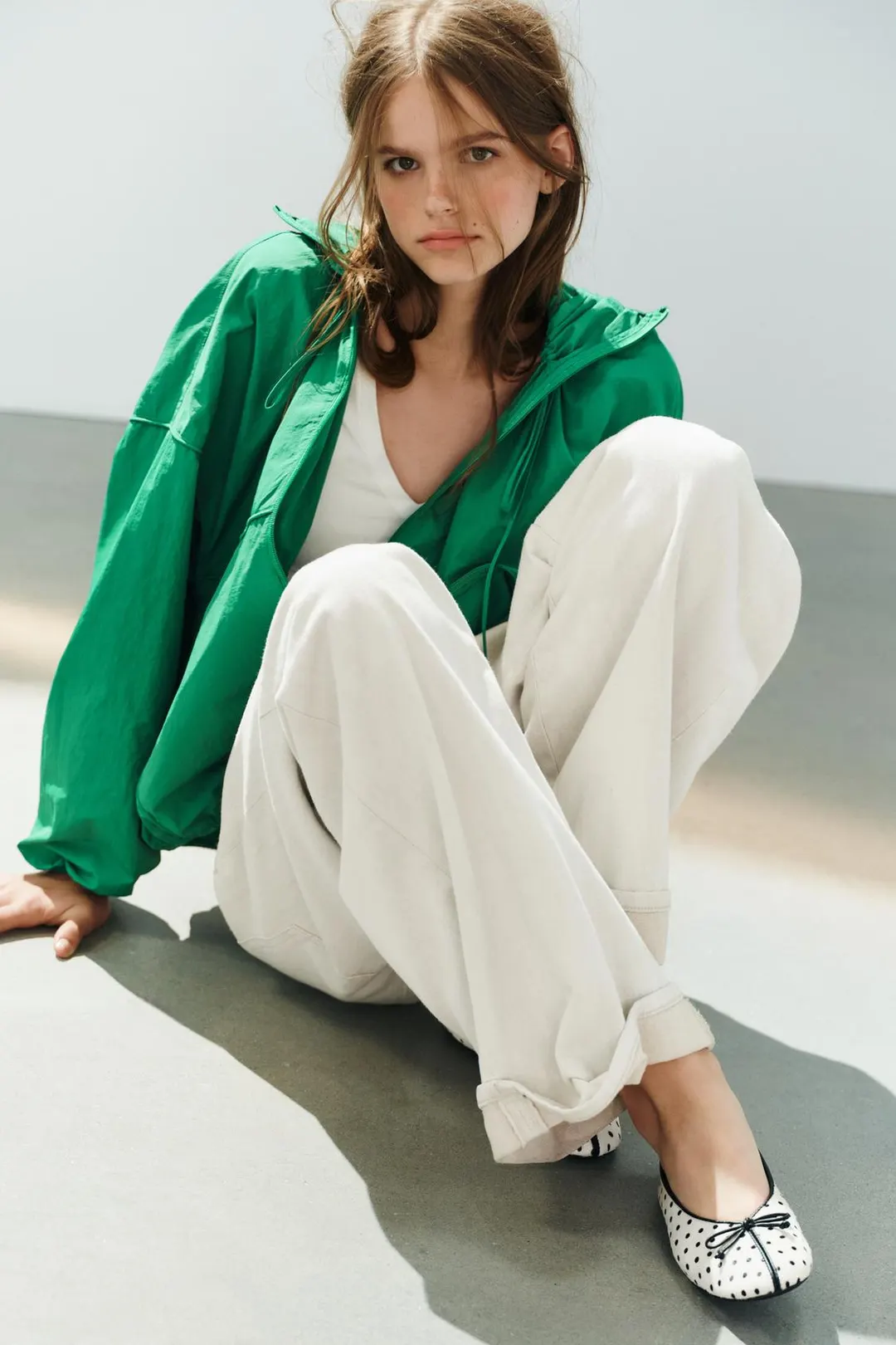 Кожаные балетки с принтом, Zara