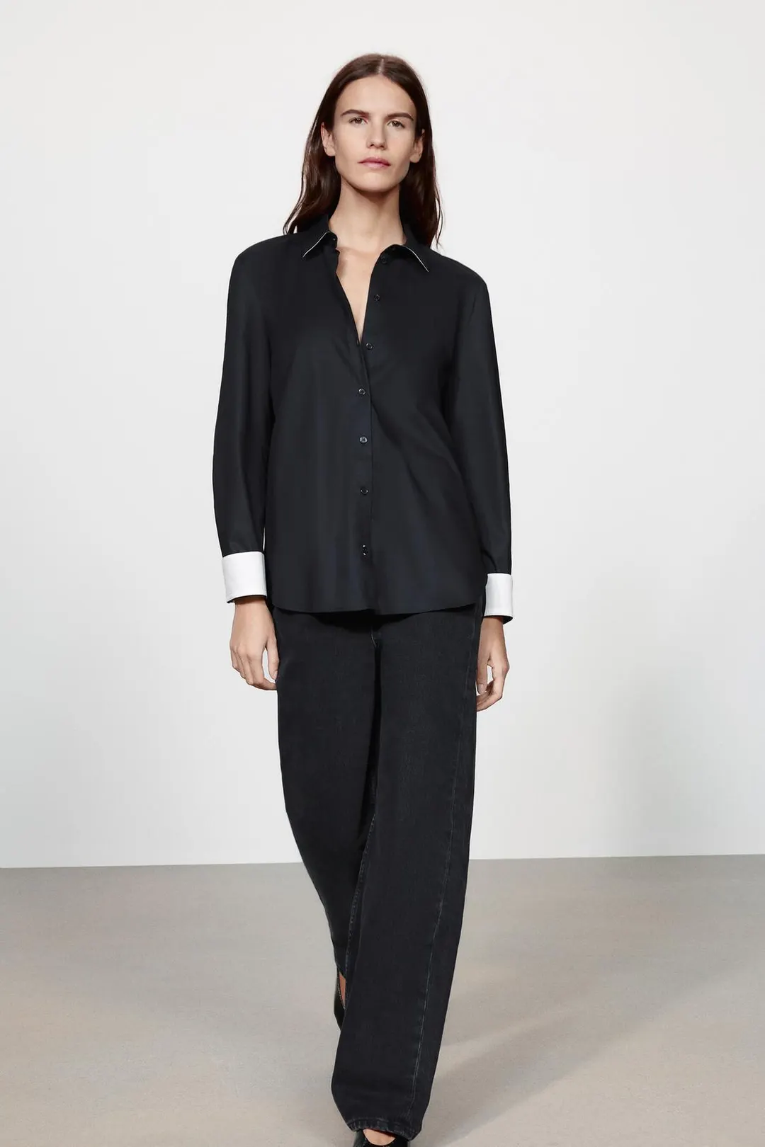 Рубашка контрастная ZW Collection, Zara
