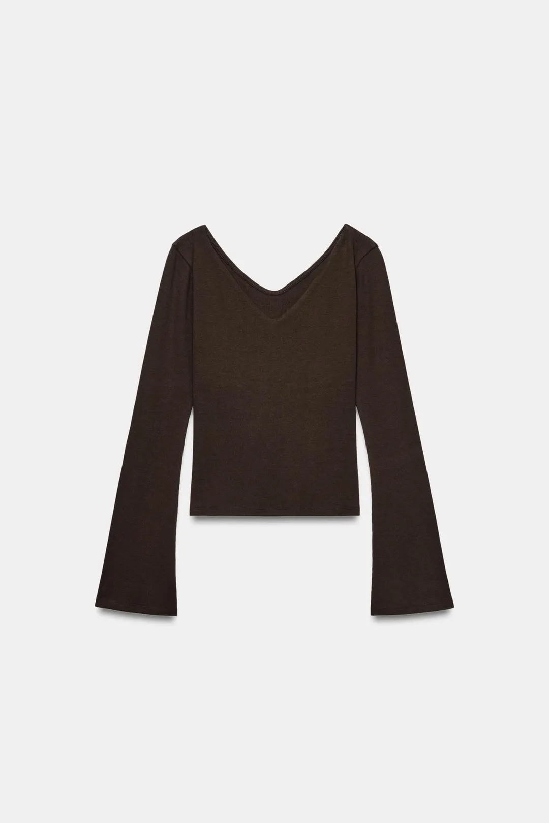Топ в рубчик с V-образным вырезом, Zara