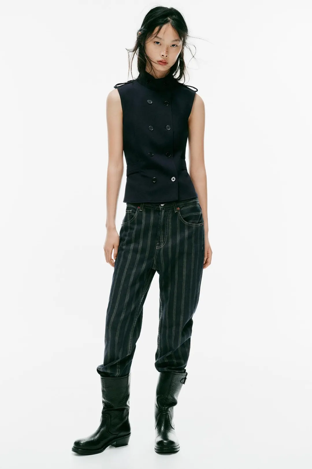 Топ с застегивающимися хлястиками, Zara