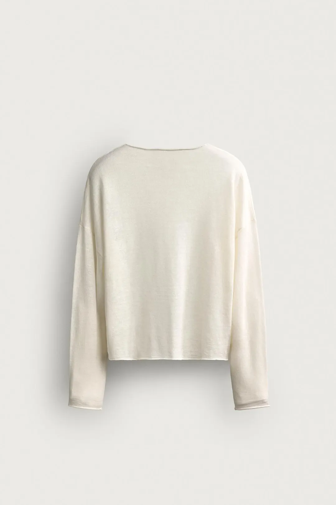 Свитер укороченного кроя из смеси льна и шерсти, Zara