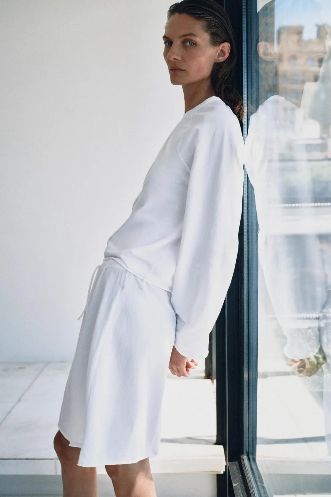 Шорты-бермуды из хлопка на кулиске, Zara